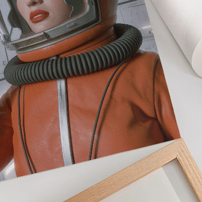 Poster para cozinha Figura espacial em traje espacial laranja da modernidade