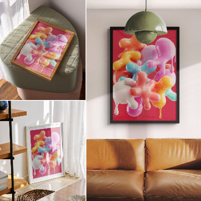 Impressão em tela Formas abstratas coloridas em estilo moderno