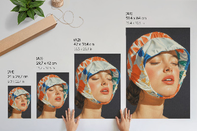 Impressão em tela Realismo no capacete, contraste de cores, modernidade