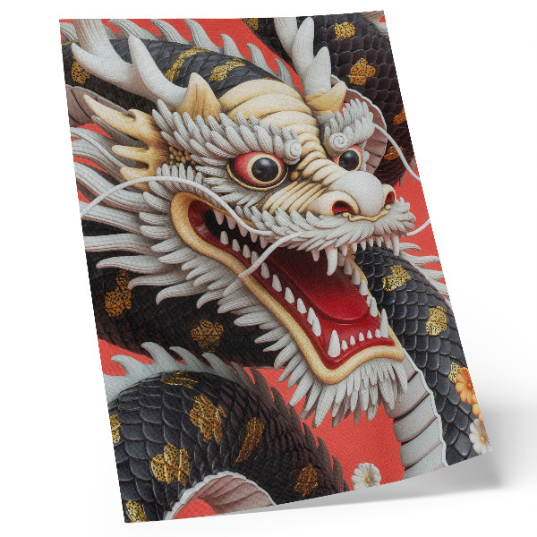 Arte de parede Dragão decorativo com detalhes intrincados