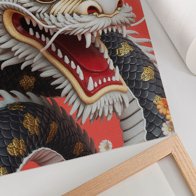 Arte de parede Dragão decorativo com detalhes intrincados