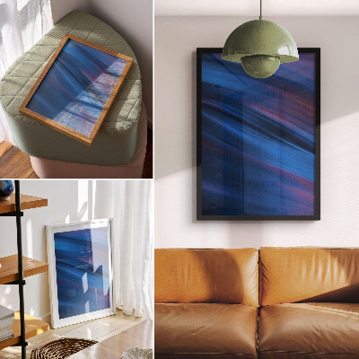Impressão em tela Faixas de cores dinâmicas em tons de azul.