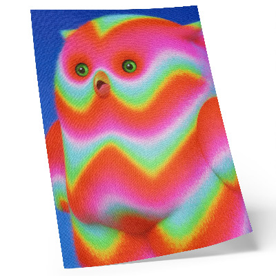 Impressão em tela Um personagem com cores intensas e um padrão alegre.