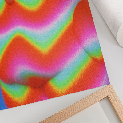 Impressão em tela Um personagem com cores intensas e um padrão alegre.