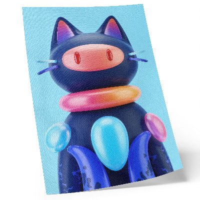 Arte de parede Criatura adorável, atmosfera futurista, cores vibrantes.