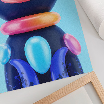 Arte de parede Criatura adorável, atmosfera futurista, cores vibrantes.