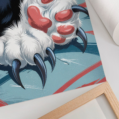 Poster para cozinha Gato com garras, cores vibrantes, dinamismo intenso.