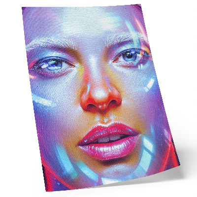 Poster decorativo Um retrato futurista repleto de cores vibrantes.