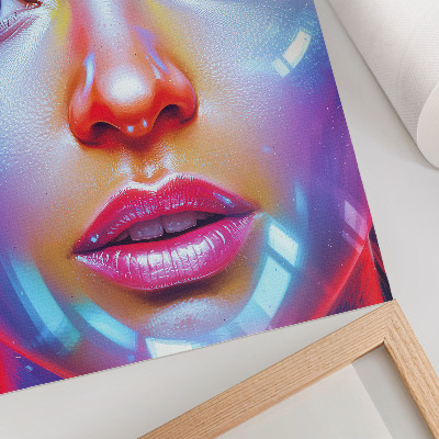 Poster decorativo Um retrato futurista repleto de cores vibrantes.