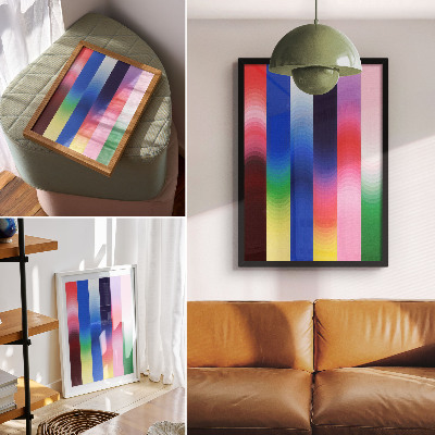 Poster decorativo Listras coloridas em tons variados em um estilo moderno.