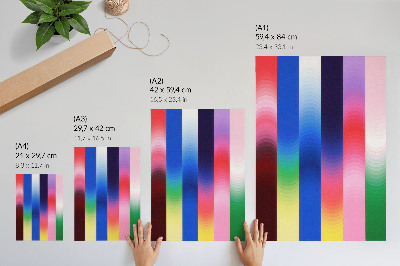 Poster decorativo Listras coloridas em tons variados em um estilo moderno.
