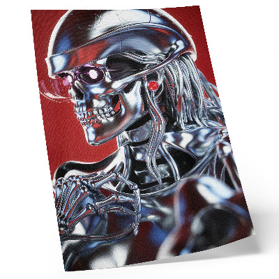 Poster para cozinha Motivo futurista de personagem em preto e vermelho