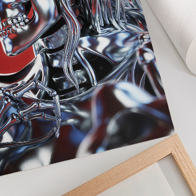 Poster para cozinha Motivo futurista de personagem em preto e vermelho
