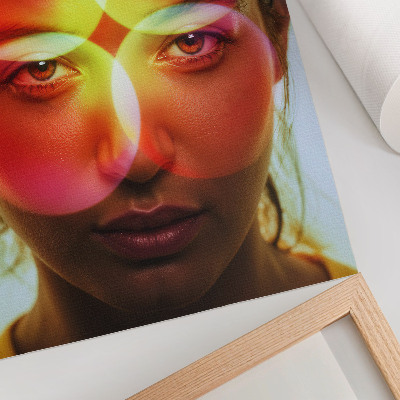 Poster decorativo Rosto humano com círculos de energia coloridos