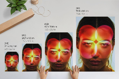 Poster decorativo Rosto humano com círculos de energia coloridos