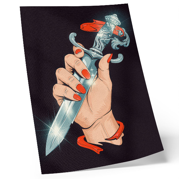 Arte de parede Mão com uma adaga, detalhes reluzentes