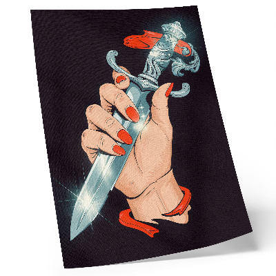 Arte de parede Mão com uma adaga, detalhes reluzentes