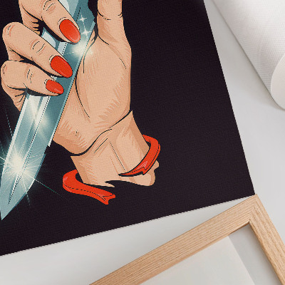Arte de parede Mão com uma adaga, detalhes reluzentes