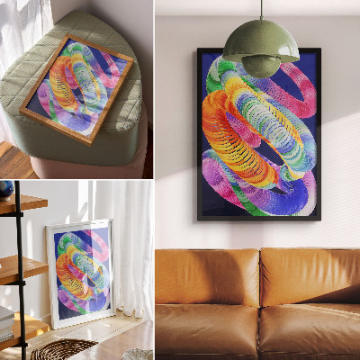 Poster para cozinha Espirais coloridas em estilo abstrato