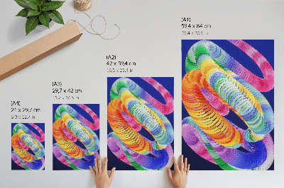Poster para cozinha Espirais coloridas em estilo abstrato