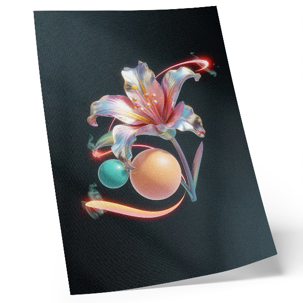 Poster decorativo Um motivo floral moderno repleto de cores.