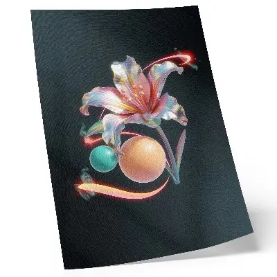 Poster decorativo com motivo floral moderno e colorido