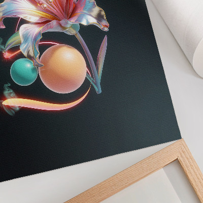 Poster decorativo Um motivo floral moderno repleto de cores.