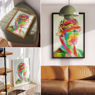 Arte de parede Ondas coloridas em uma figura futurista
