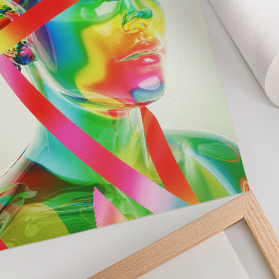 Arte de parede Ondas coloridas em uma figura futurista