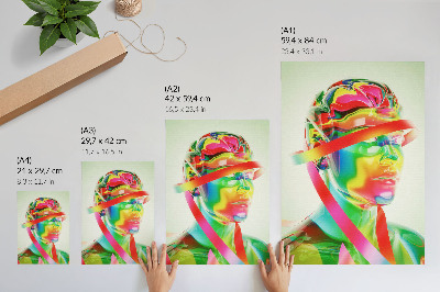 Arte de parede Ondas coloridas em uma figura futurista