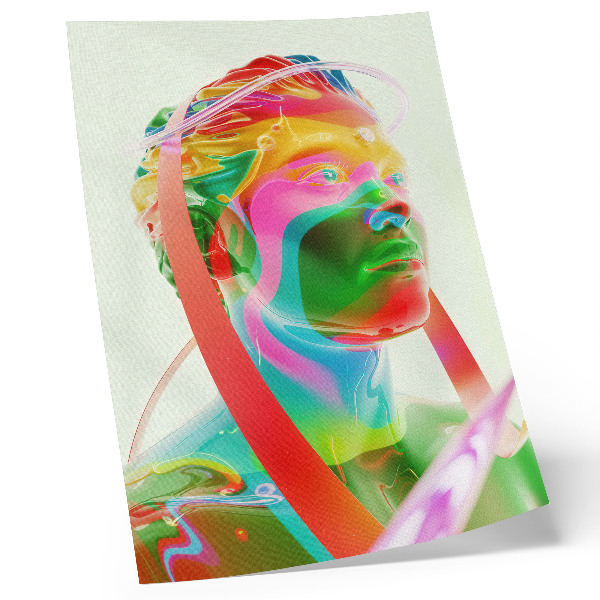 Poster para cozinha Retrato colorido e futurista de personagem