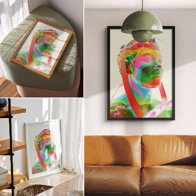 Poster para cozinha Retrato colorido e futurista de personagem