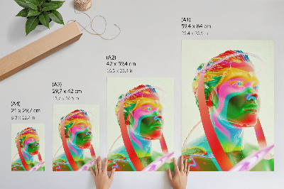 Poster para cozinha Retrato colorido e futurista de personagem