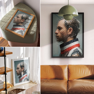 Arte de parede Retrato moderno com plástico bolha