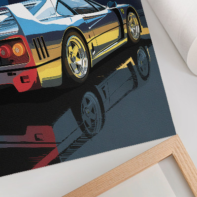 Poster para cozinha Carro esportivo cidade noite elegância moderna