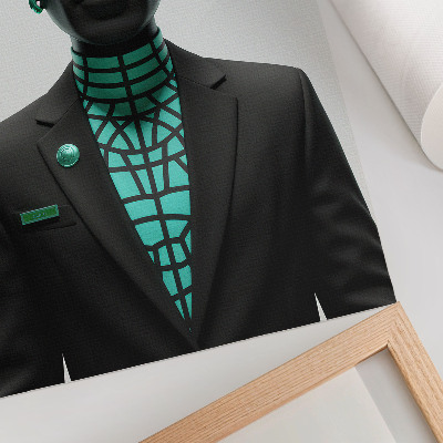 Impressão em tela Estilo futurista, contrastes expressivos, turquesa.