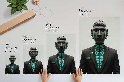 Impressão em tela Estilo futurista, contrastes expressivos, turquesa.