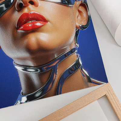 Poster decorativo Figura futurista, cores intensas, modernidade.