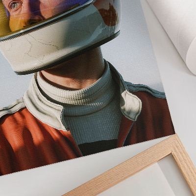 Impressão em tela Uma figura com um capacete espacial, atmosfera futurista.