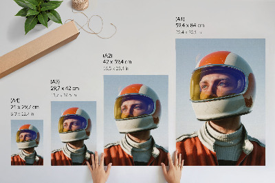 Impressão em tela Uma figura com um capacete espacial, atmosfera futurista.
