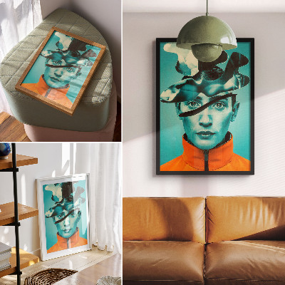 Impressão em tela Cores contrastantes, surrealismo, formas dinâmicas