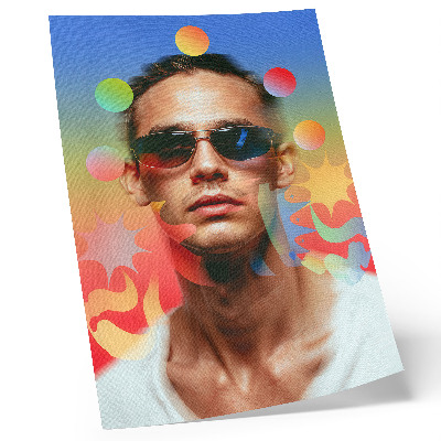 Arte de parede Paleta vibrante de formas abstratas, retrato dinâmico.
