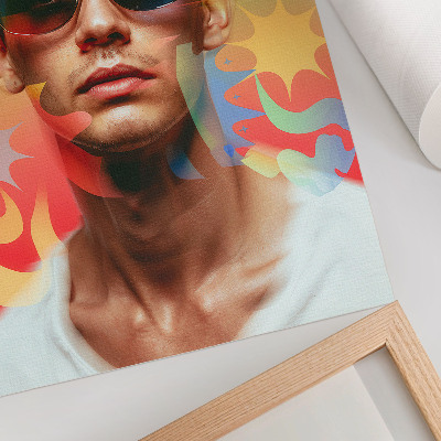 Arte de parede Paleta vibrante de formas abstratas, retrato dinâmico.