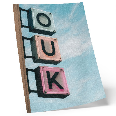 Poster para cozinha Letras de néon em tons pastel, modernidade.