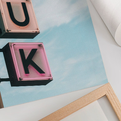 Poster para cozinha Letras de néon em tons pastel, modernidade.