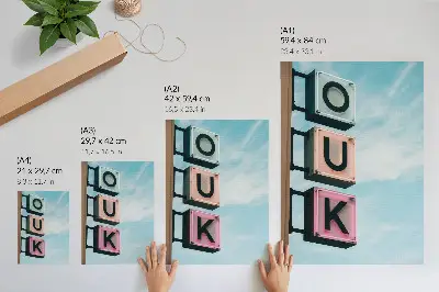 Poster para cozinha letras de néon em tons pastel com design moderno