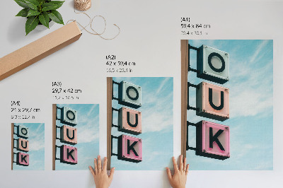 Poster para cozinha Letras de néon em tons pastel, modernidade.