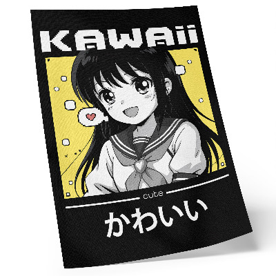 Poster decorativo Linhas pretas em estilo mangá com detalhes em amarelo