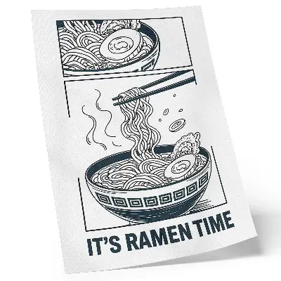 Arte de parede tigela de ramen estilo quadrinhos com hashis que absorvem o sabor