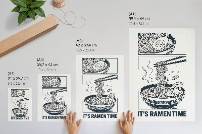 Arte de parede Tigela de ramen estilo quadrinhos, os hashis absorvem o sabor.